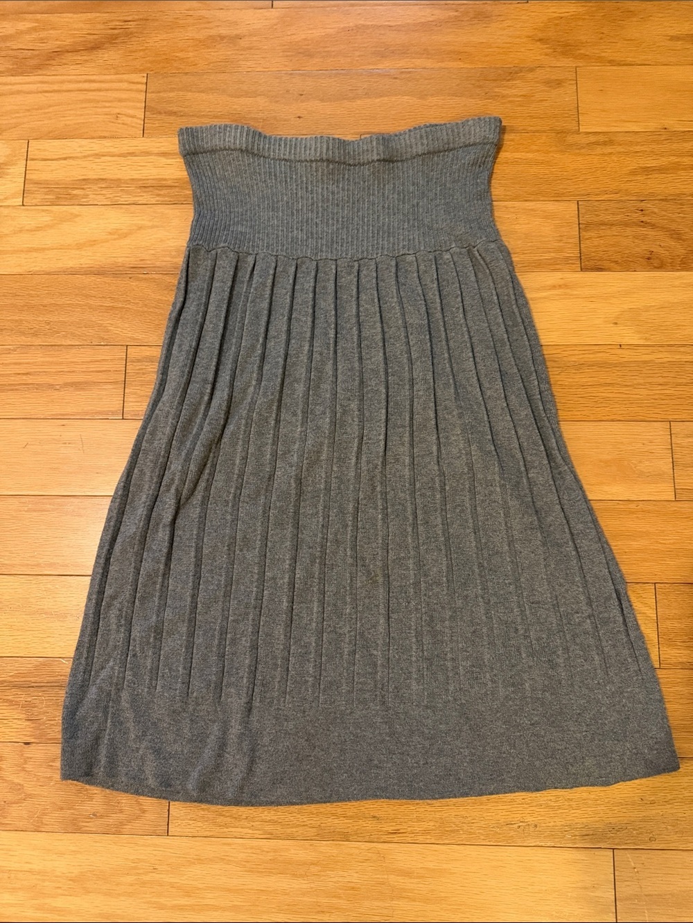 Merona | Heather Gray Pleated Knit Midi Skirt | size XS